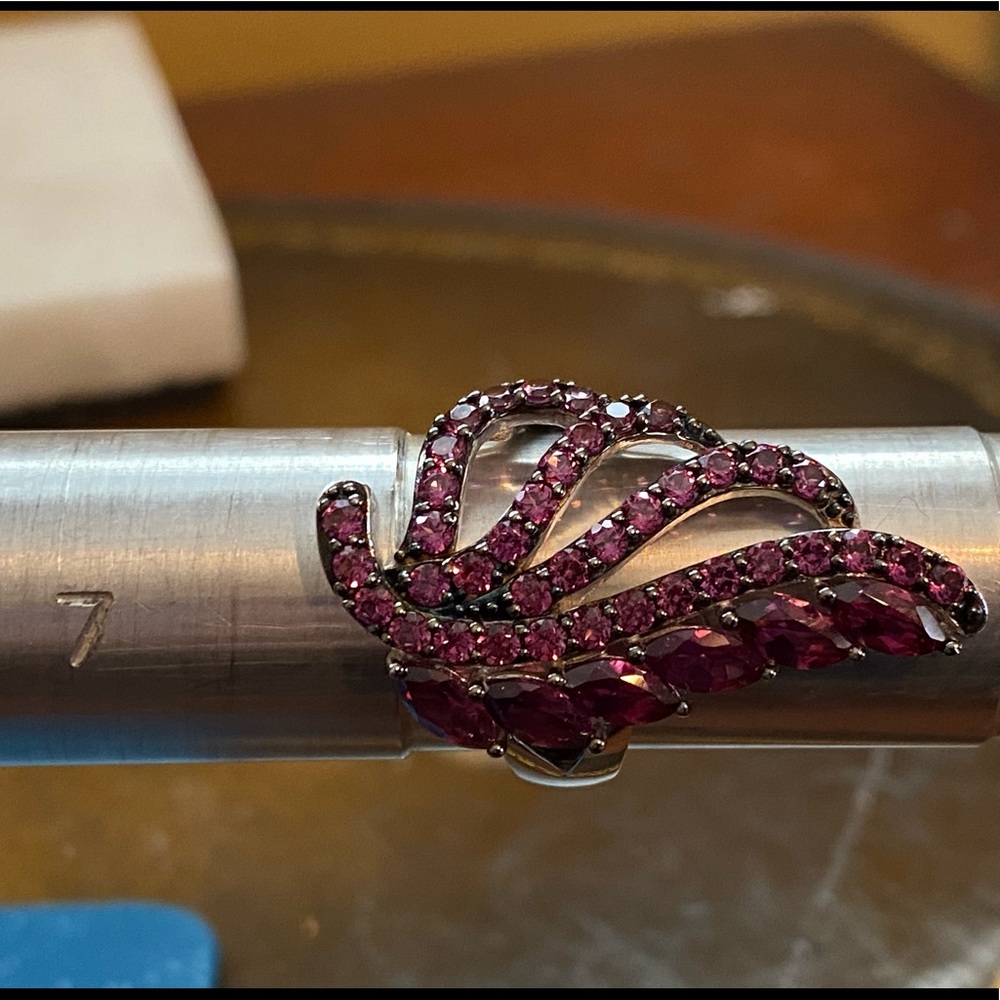 NWOT RASPBERRY RHODOLITE STERLING RING - Picture 2 of 12